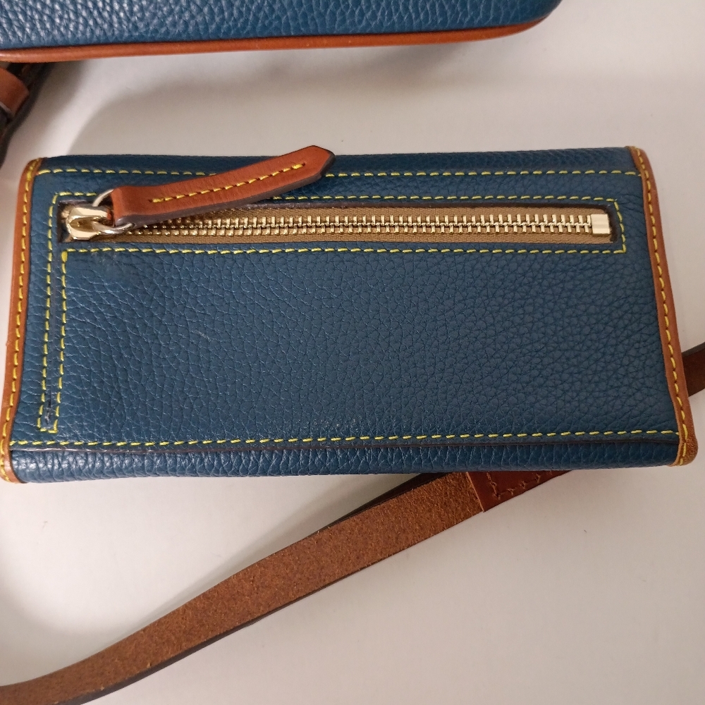 Dooney & Bourke Teal Pebble Leather Crossbody Bag and Wallet Set - Picture 9 of 17